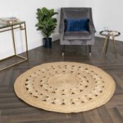 Circle Pattern Round Jute Rug RRP - £150