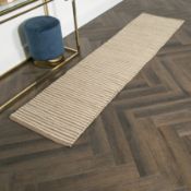 Striped Wool & Jute Runner Rug (60 x 230cm) RRP - £100