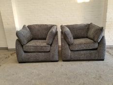 Barker & Stonehouse Borelly Grey Fabric 2 Armchairs