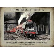 The Merseyside Express Steam Train Nostalgic Large Metal Wall Art