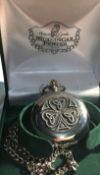 Gents Quartz Mullingar Pewter Irish Trinity Knot Pocket Watch