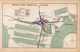 Millwall Docks Harrow Lane & Poplar London Antique Railway Junction Diagram-56.