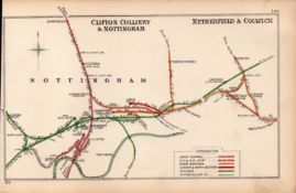 Clifton Colliery Colwick Nottingham Antique Railway Junctions Diagram-144.