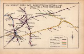 Bow, Hackney, Stratford, London Antique Railway Junction Diagram-98.