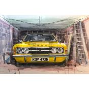 Ford Cortina MK3 Iconic Yellow British Car Large Metal Wall Art