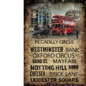 The Heart of London Red Bus Designed Large Metal Wall Art