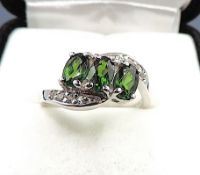Sterling Silver Peridot Ring New With Gift Box