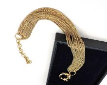Veronese 18K Gold On Sterling Silver Multi Strand Bracelet New With Gift Box