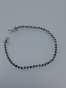 Silver Black CZ Set Bracelet