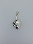 Silver Keepsake Ashes Heart Pendant