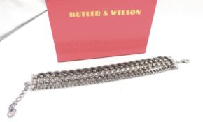 Signed Butler & Wilson Multi Row Crystal Bracelet New With Gift Box