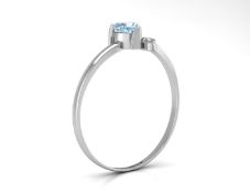 9ct White Gold Fancy Cluster Diamond and Blue Topaz Ring (BT0.32) 0.01 Carats