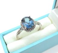 Sterling Silver Topaz Gemstone Ring New With Gift Box
