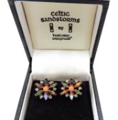 Celtic Sandstorms Gemstone Earrings New With Gift Box