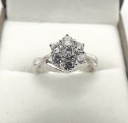 Sterling Silver Simulated Diamond Ring New With Gift Pouch