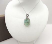 Sterling Silver White Topaz & Amazonite Necklace New With Gift Pouch