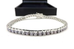 Sterling Silver 5 Carat Moissanite Tennis Bracelet New With Gift Box