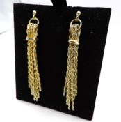 18k Gold On Sterling Silver Drop and Dangle Earrings New With Gift Box