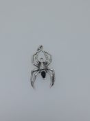 Silver Set With Onyx Spider Pendant