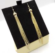 Gold On Sterling Silver Dangle & Drop Earrings New With Gift Pouch