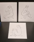 Marsha Hammel Set of 3 Original Ink Sketches