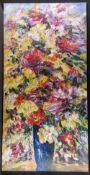 Large Oil On Canvas, Vase of Flowers.
