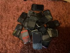 JOB LOT OF 22 BLACKBERRY MOBILE PHONES