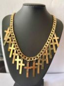 Vintage Gold Plated Multi Cross Necklace