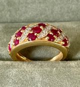 14ct Gold Ruby & Diamond Set Ring With Valuation