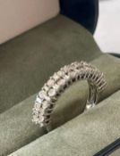 A Silver Double Row Diamond Half Eternity Ring With Valuation