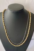 A Pair of Vintage Monet Gold and Silver Plated Chains