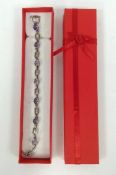 Vintage Silver 7 Stone Oval Amethyst Bracelet