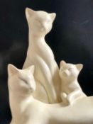 Adorable Resin Cat Family Figurine