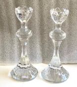 A Pair of Vintage 1960s Heavy Mikasa Crystal Candlesticks