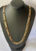 Vintage Gold Plated Figaro Link Chain