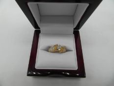 10ct Gold Single Stone Diamond Crossover Ring With Valuation