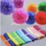 Pallet of 300 Fluffy Tissue Paper Pom Poms Hanging Rose Balls 568 Garlands - New & Boxed