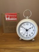 Tisaika “Silent Sweep” Alarm Clock, Cream - New
