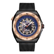 Swan & Edgar Hand Assembled World Compass Automatic Black - Free UK Delivery & 5 Year Warranty