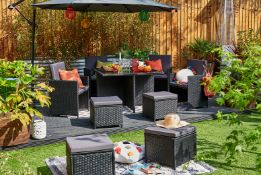 8-Seater Monument Rattan Set - Black (GIT-00184)