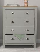 4 Drawer Chest of Drawers - Grey (TEO-00023 2-4)