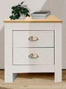 2x Bedside Tables - White (TEO-00030 1-4)