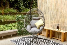 Job Lot of 5 x Croxley Rattan Hanging Egg Chair - Grey (SBA-00183)