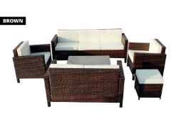 Job Lot of 5 x 8-Seater Greenwich Rattan Set - Brown (SBA-00177)