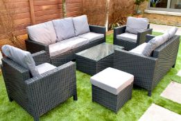 8-Seater Greenwich Rattan Set - Black (SBA-00176)