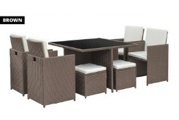 8-Seater Monument Rattan Set - Brown (GIT-00185)