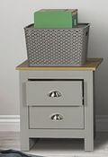 2x Bedside Tables - Grey (TEO-00023 1-4)