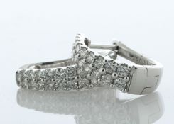 14ct White Gold Diamond Hoop Earrings 1.00 Carats