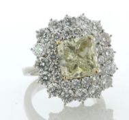 18ct White Gold Radiant Cut Fancy Cluster Diamond Ring (4.58) 2.88 Carats
