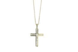 18ct Yellow Gold Diamond Cross Pendant 2.00 Carats